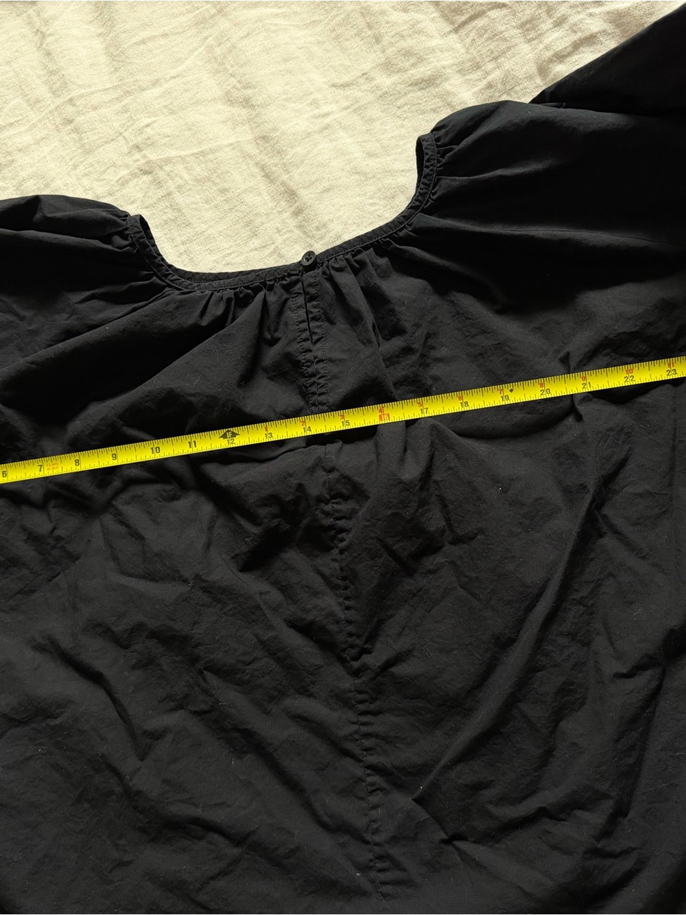 Assembly Label Black Cotton Blouse with Button Detail - Picture 3 of 4